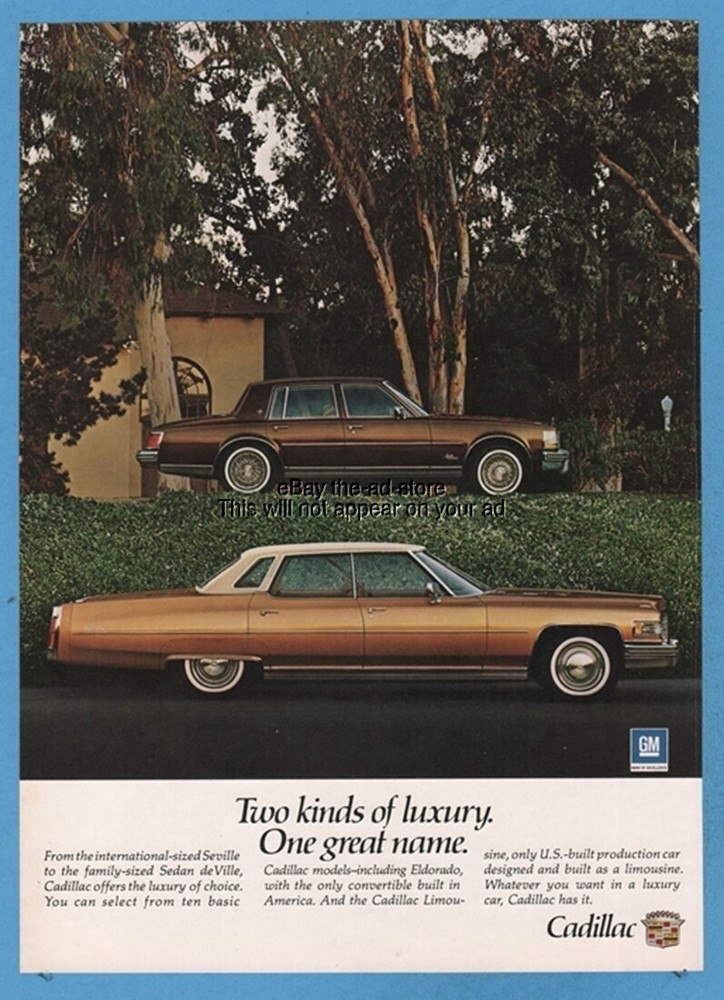1976 Cadillac Sedan deVille Seville General Motors GM Two kinds of Luxury ad