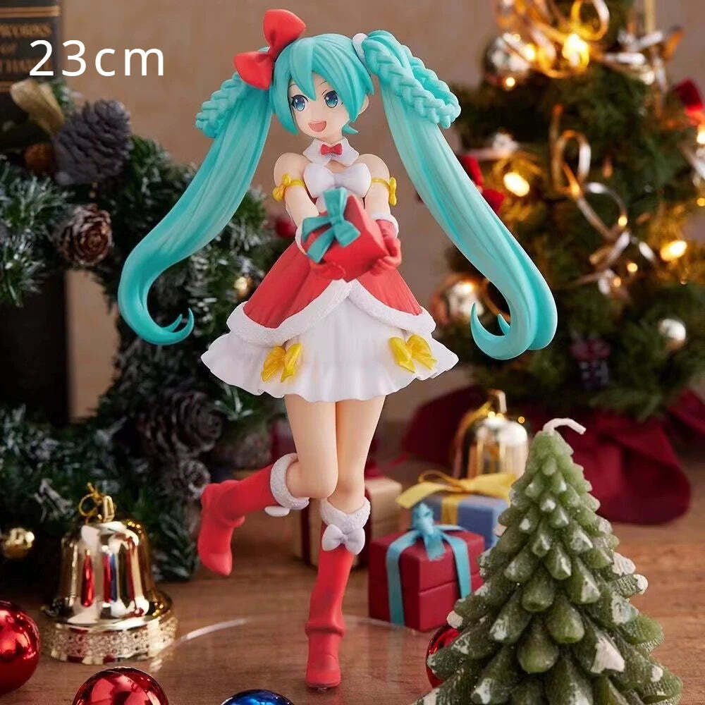 Christmas Miku Cute Kawaii Virtual Singer Miku Manga Statue Figurines Pvc