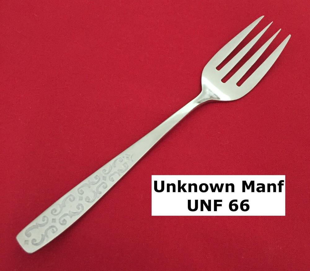 Unbranded UNF 66 Etched Scroll Design Salad Fork 6 3/8