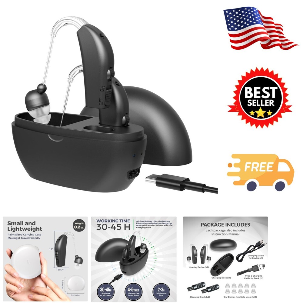 Premium Rechargeable Sound Amplifiers - Adjustable Comfort with Noise Reduction