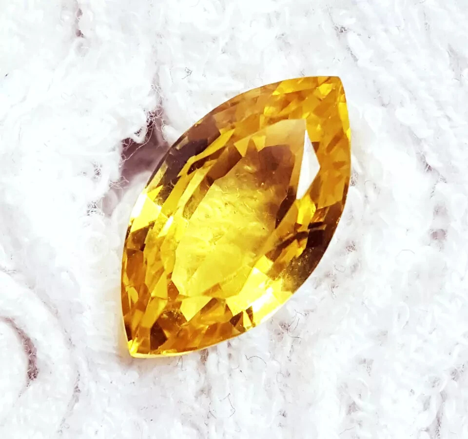 10.65 Ct VVS Natural Marquise Yellow Sapphire Loose Gemstone EGL Certified