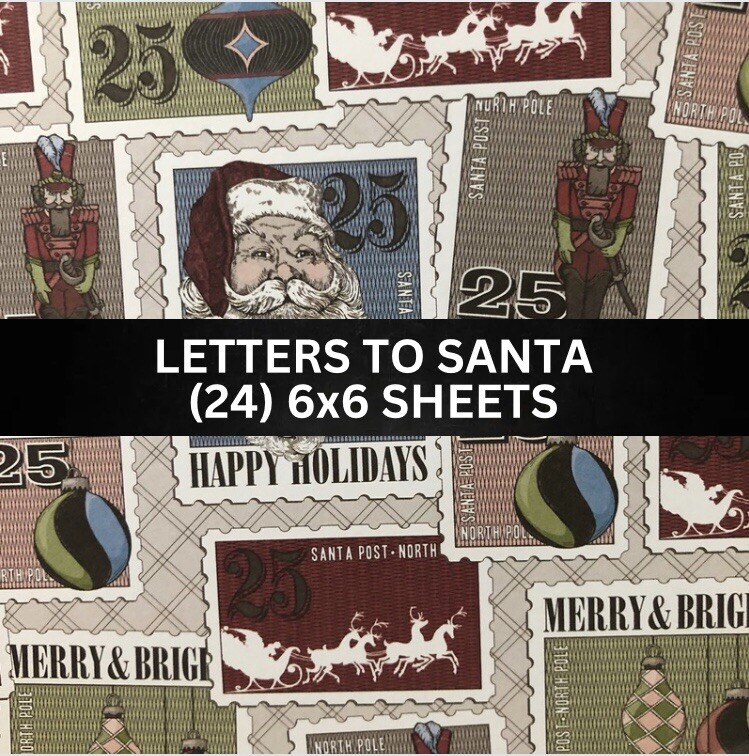 Stampin Up LETTERS TO SANTA Designer Series Paper Christmas DSP - (24) 6x6 Shts