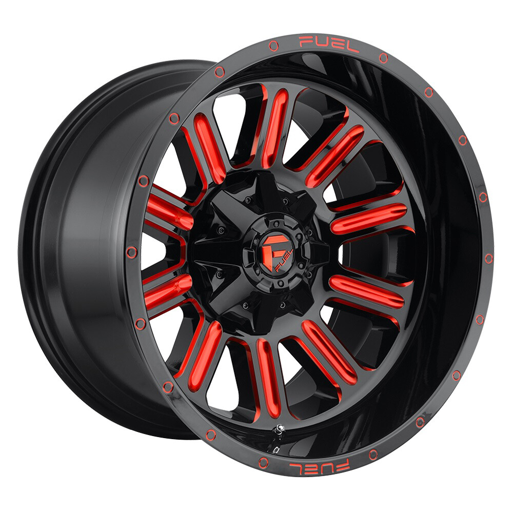 FUEL Hardline D621 20X9 5X139.7/5X150 ET20 Gloss Black with Candy Red (Qty of 1)