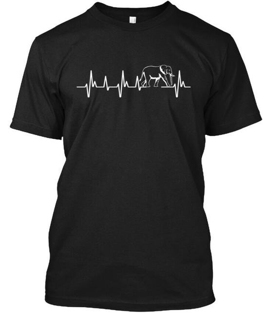 Long-lasting Elephant Heartbeat T-Shirt Made in the USA Size S to 5XL