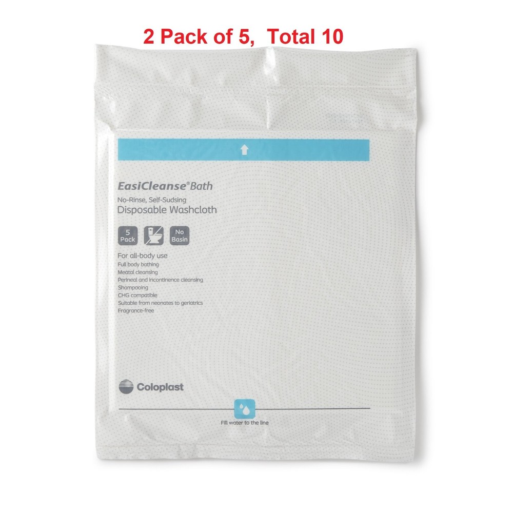 10 Ct, No-Rins Bedside-Care EasiCleanse Rinse-Free Bath Wipe Soft Pack Unscented