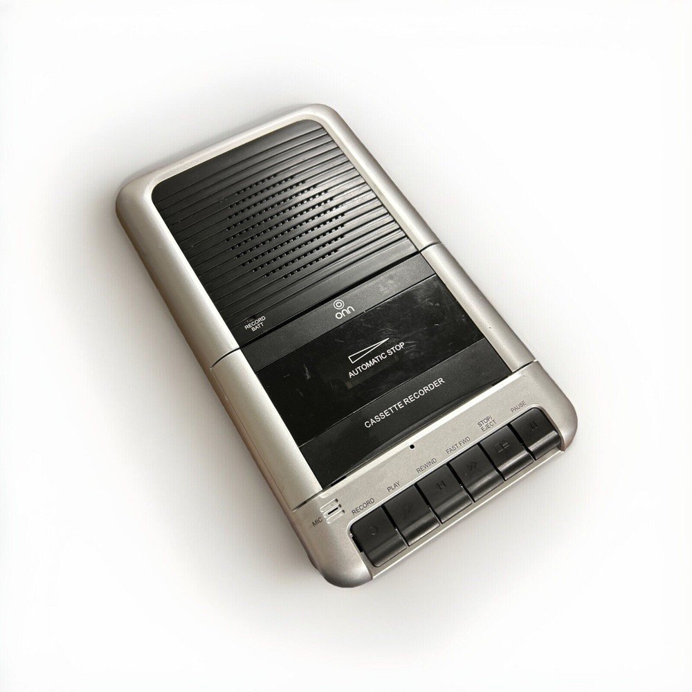 ONN MCR-100 Cassette Player Recorder - Clean / Tested No Cord Or Mic,Battery PWR