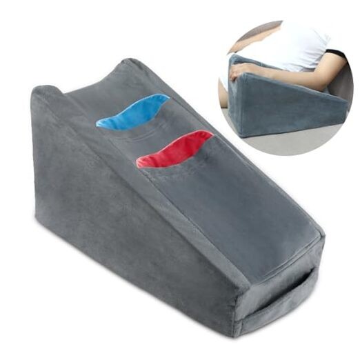 Arm Elevation Pillow for Adults - Grey Support Wedge to Relieve Pain & Improve Comfort  