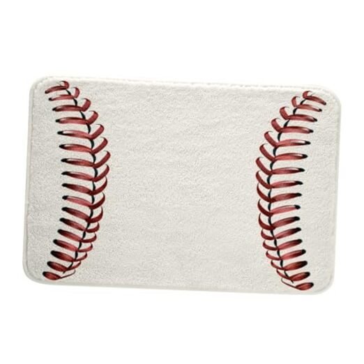 Baseball Stitches Bath Mat 20x32 Inches Sports Theme Multi Design 02