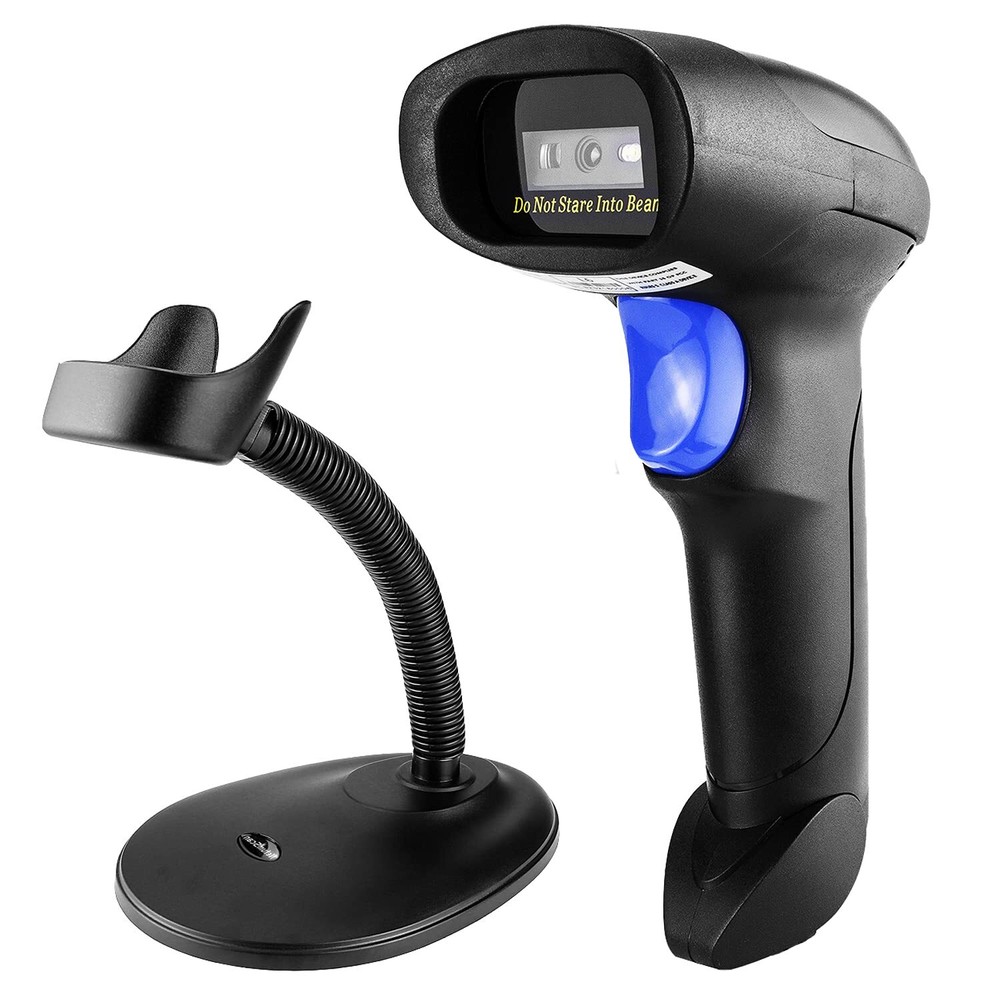 Upgraded Version Wireless Barcode Scanner with Stand, Portable Automatic 1D 2...