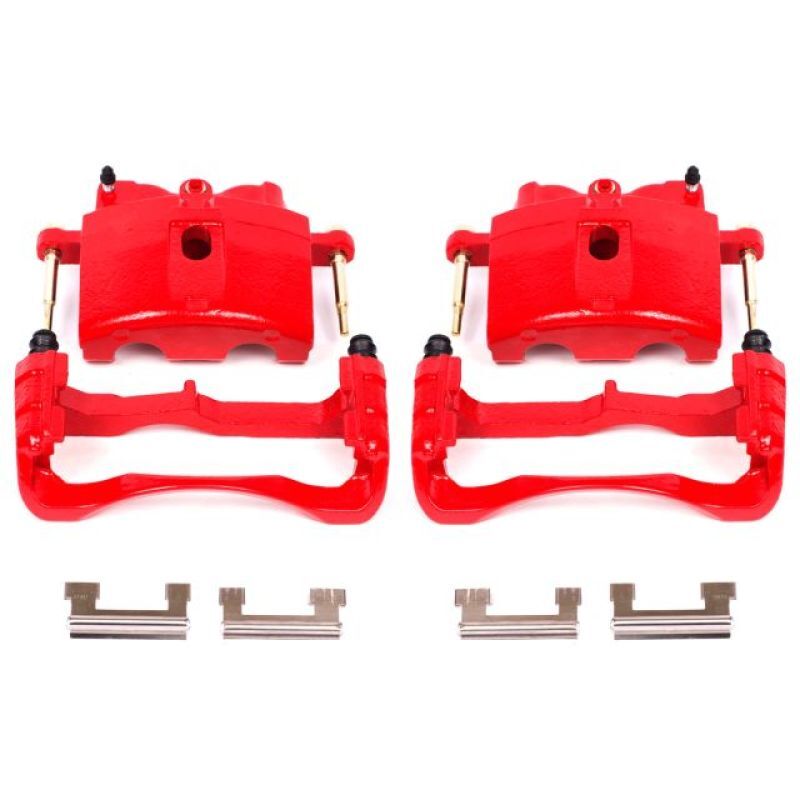 Power Stop Fits 00-04 Cadillac DeVille Front Red Calipers w/Brackets - Pair