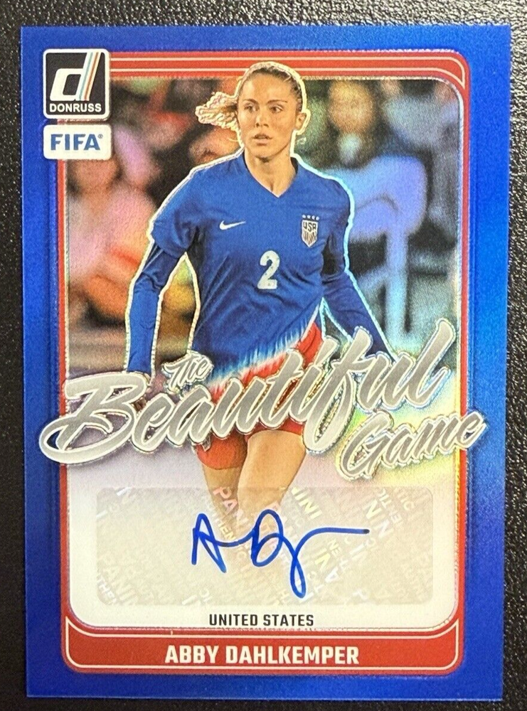 ABBY DAHLKEMPER AUTO SP /99 USA BLUE OPTIC PRIZM HOLO DONRUSS 2024-25 Beautiful-image