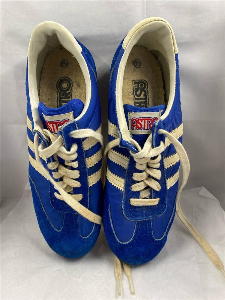 Vintage 1970's Astro Running Tennis Shoe Sneaker Suede Toe Heel Striped 8 1/2