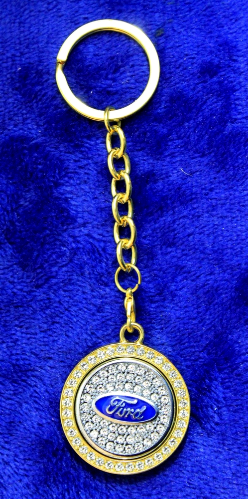 2 Sided Ford Emblem Badge Logo Key Ring Key Chain Truck Mustang Galaxie Flathead