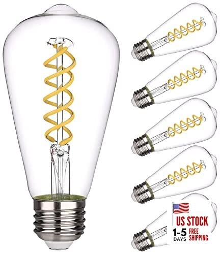 ST19(ST58) LED Edison Bulb, Vintage,6 Pack,Natural White St58 4000k 6pack Glass