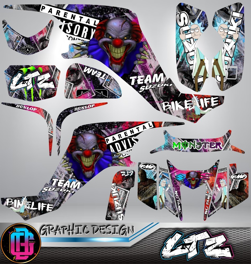 Graphics Kit Decals Stickers LTZ 400 Suzuki ATV Quad 2003-2008 KFX400, Pegatinas