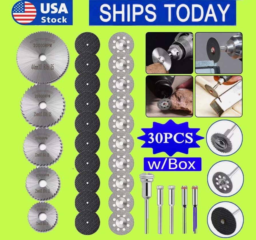 30Pcs Dremel Rotary Tool Cutting Wheel Set with 1/8 Inch Mandrel