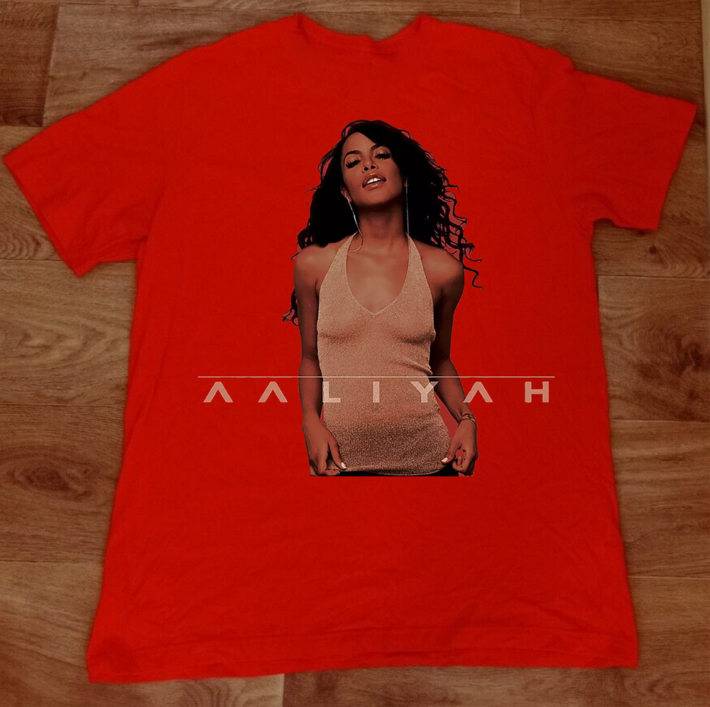 Aaliyah Aaliyah Red T Shirt Tee Black Size S-5XL UR69-image