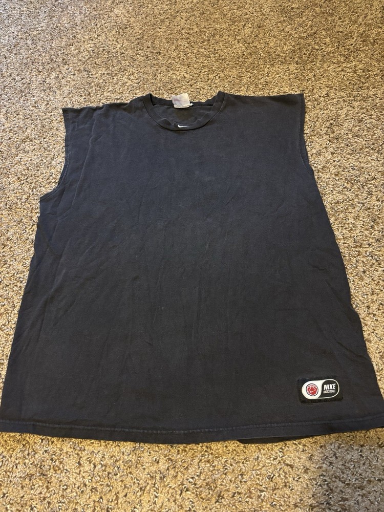 Vintage Nike Center Swoosh Basketball Cut-Off Sleeveless Tee Large