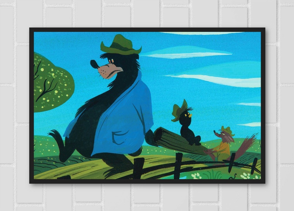 Disney Song of the South Brer Fox and Bear Art Poster 13x19 Matte Print