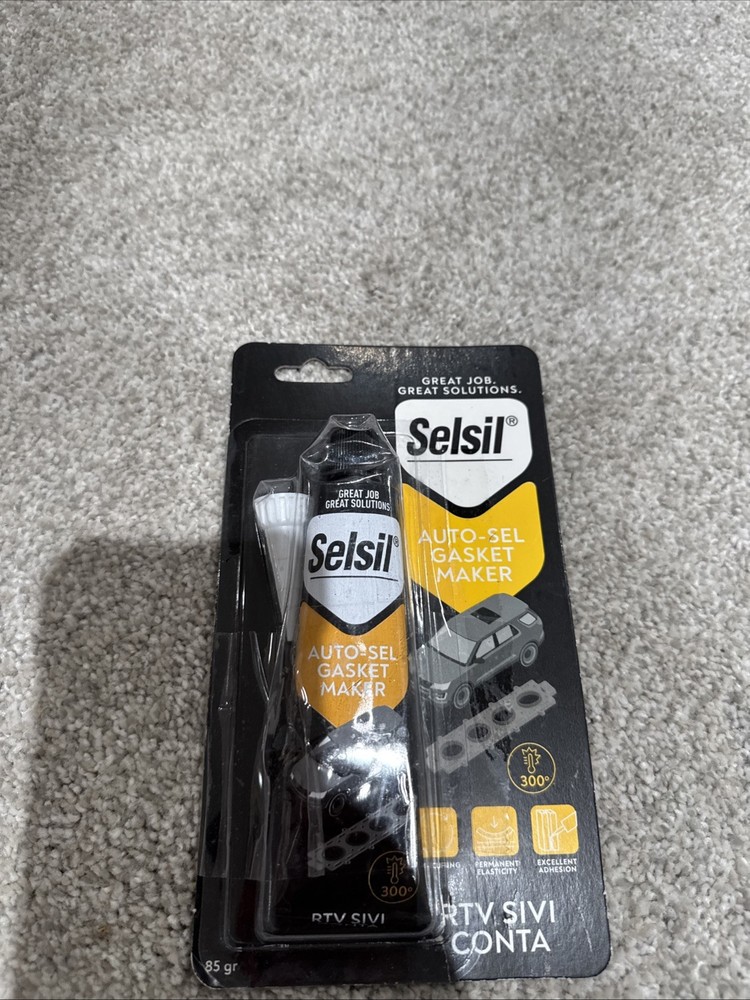 High Temp Silicone Sealant by Selsil Auto - 3 Oz Grey Tube - Resists 300°C Heat