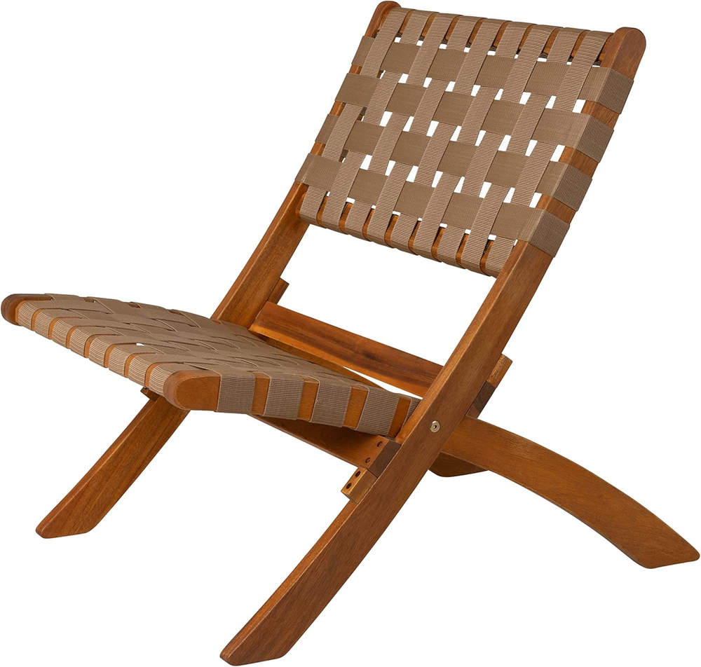 Low-Profile Acacia Folding Chair for Indoor & Outdoor Use – Portable & Sturdy