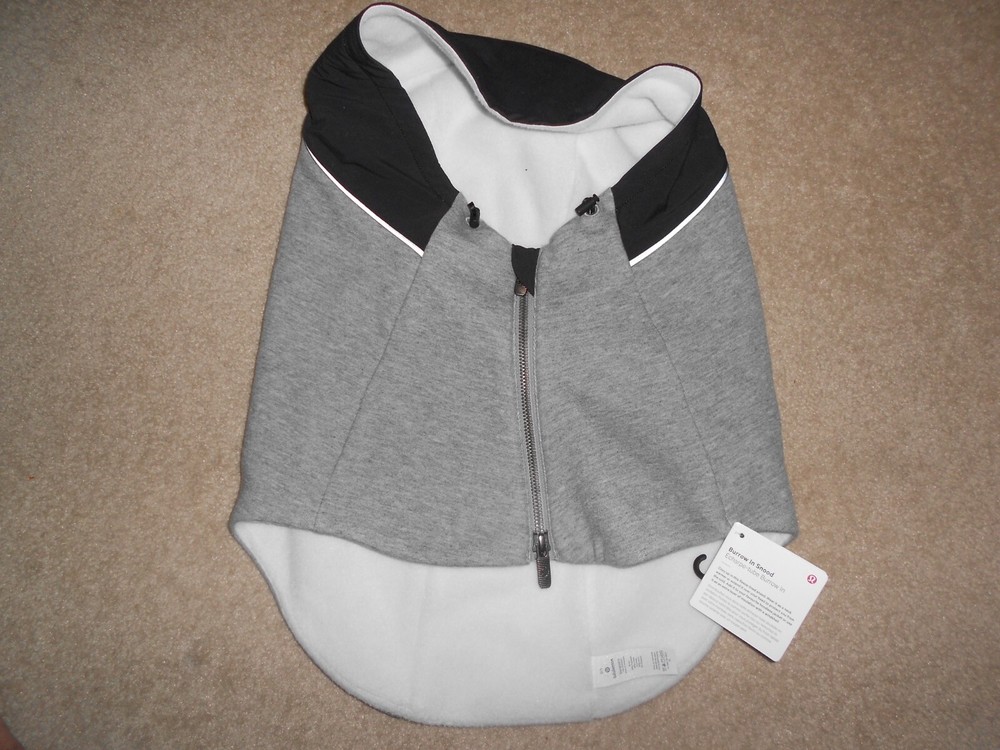 Lululemon Womens OS Burrow in Snood Funnel Hood Hoodie Balaclava Gray Black NWT