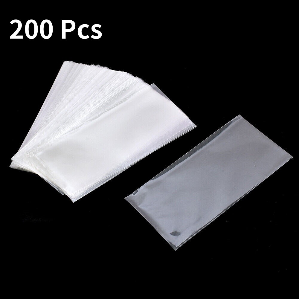 200Pcs Paper Money Sleeve Banknote Storage Pouch Plastic Bag Display Protector