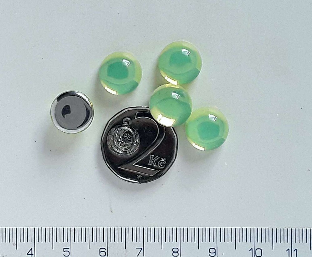 URANIUM Yellow Opal flat back Round cabochon 12mm (10pcs)