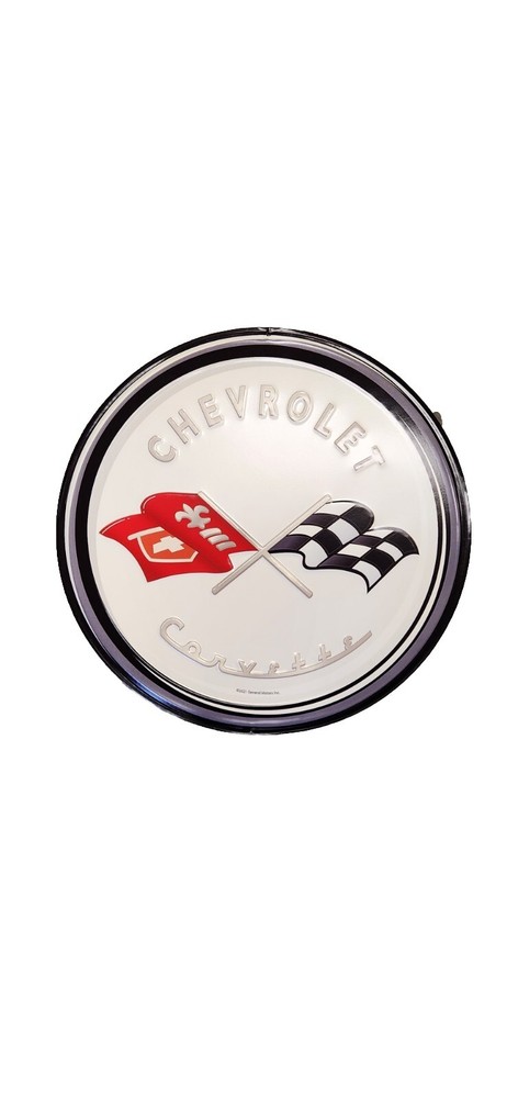 Chevy Corvette Round Metal Sign 14