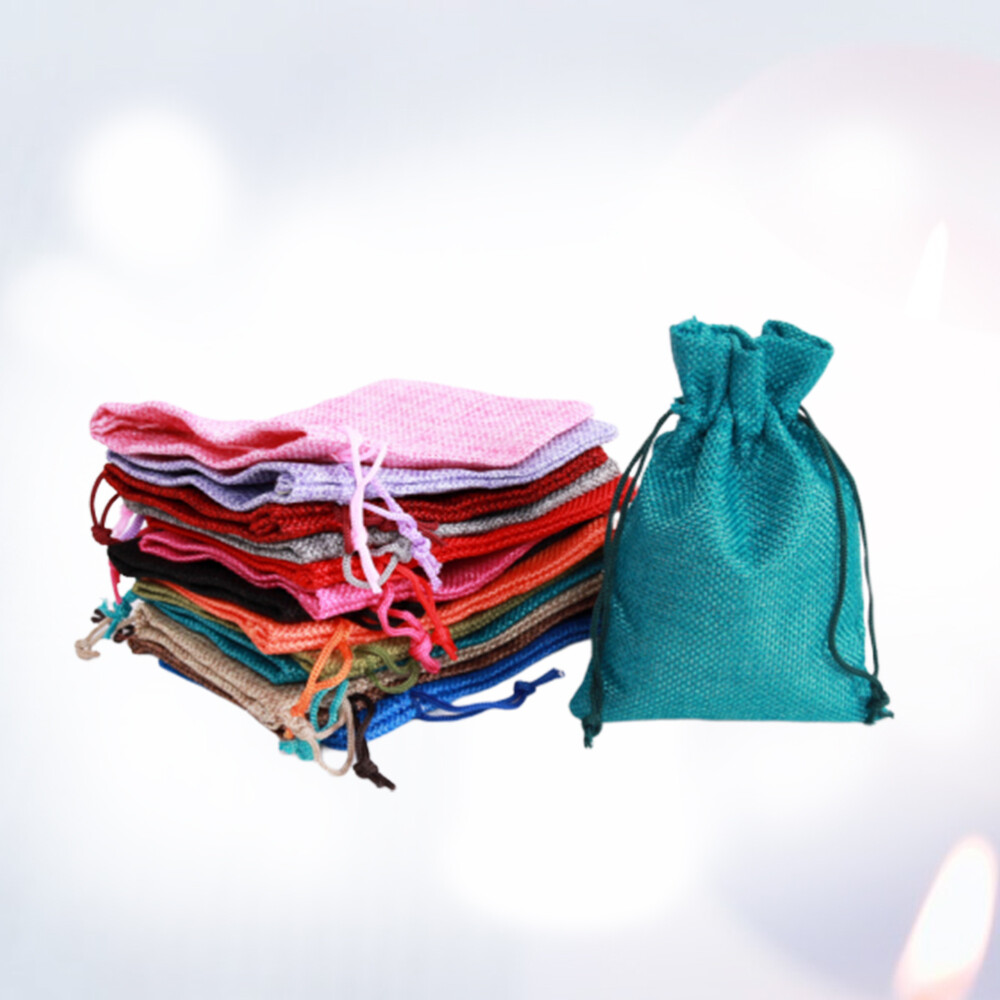 20 Pcs Party Candy Bags Canvas Bags Fabric Cotton Drawstring Gift Sack