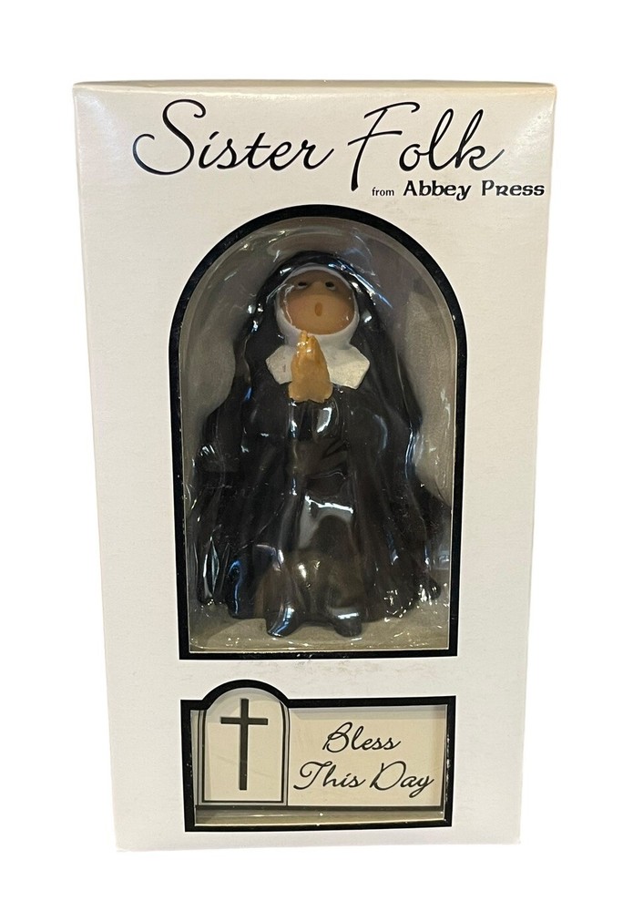 Sister Folk by Abbey Press Nun Figure BLESS THIS DAY Signed & Dated in Box-image