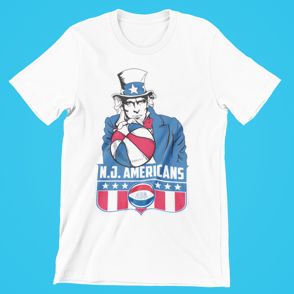 New Jersey Americans ABA Basketball Dr J NBA Nets Premium Blend Graphic T-Shirt-image
