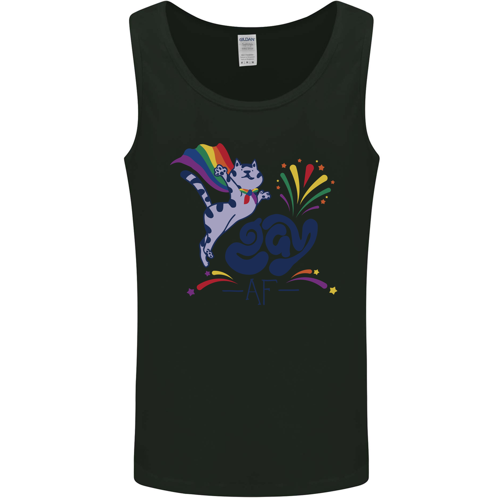Cat Gay AF LGBT Gay Pride Mens Vest Tank Top