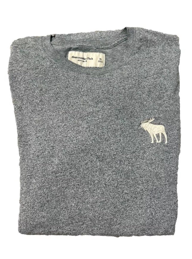 Abercrombie & Fitch T-Shirt Mens XL Short Sleeve Crew Soft A&F  Embroidered-image