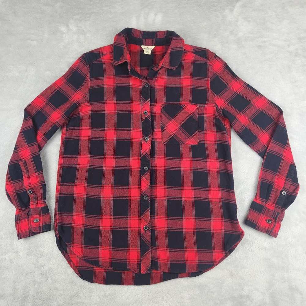 Woolrich Womens Shirt Button Up Long Sleeve Flannel Buffalo Plaid Size S Small