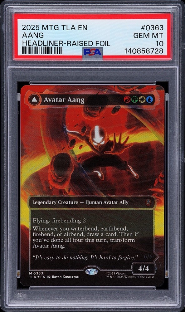 MTG: TLA English Avatar Aang / Aang, Master of Elements Raised Foil 0363 PSA 10-image