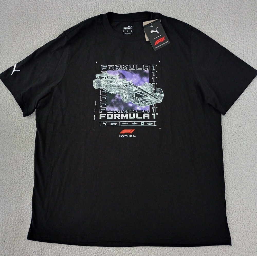 Puma Formula 1 Men's Motorsport Flow In The Dark Graphic Tee Black Size XL