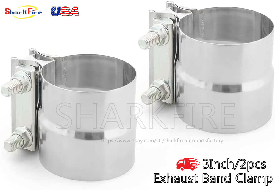 2.5Inch Butt Joint Exhaust Band Clamp Sleeve Stainless Steel Exhaust Step Clamp