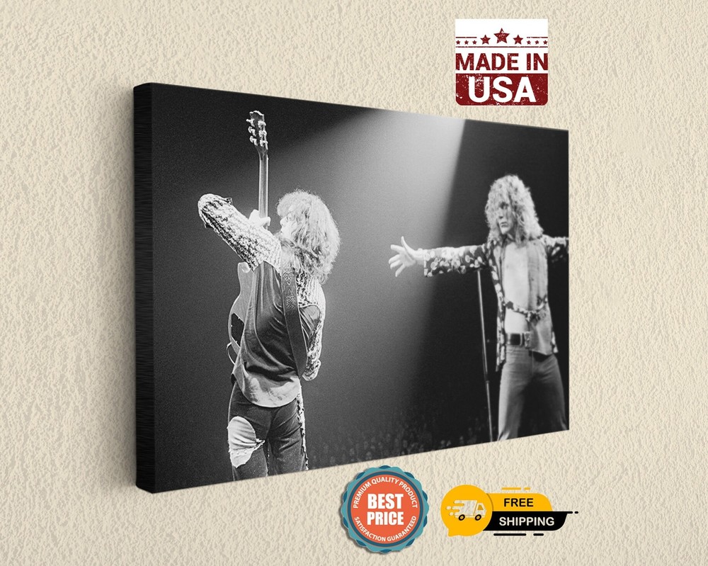 Led Zeppelin Canvas Print Concert Art Jimmy Page Robert Plant Wall Art