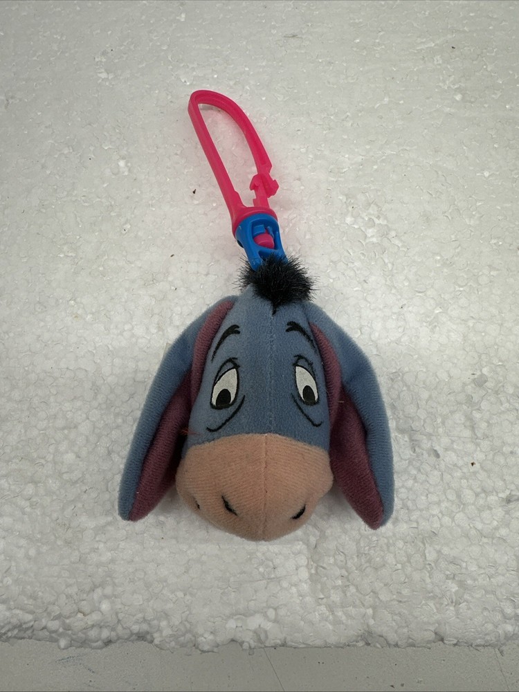 1999 Plush Eeyore Winnie the Pooh Clip-On Key Chain Happy Meal McDonalds Toy!
