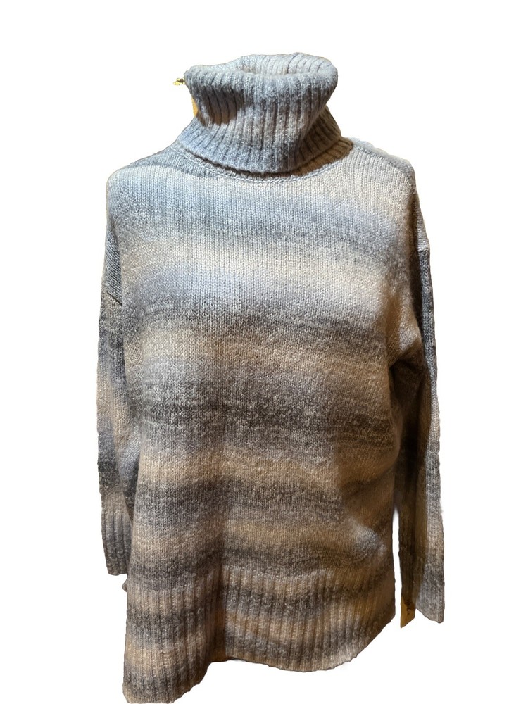 NWT Style & Co Women's Blue Turtleneck Tunic Stretch Knit Sweater Size L Acrylic