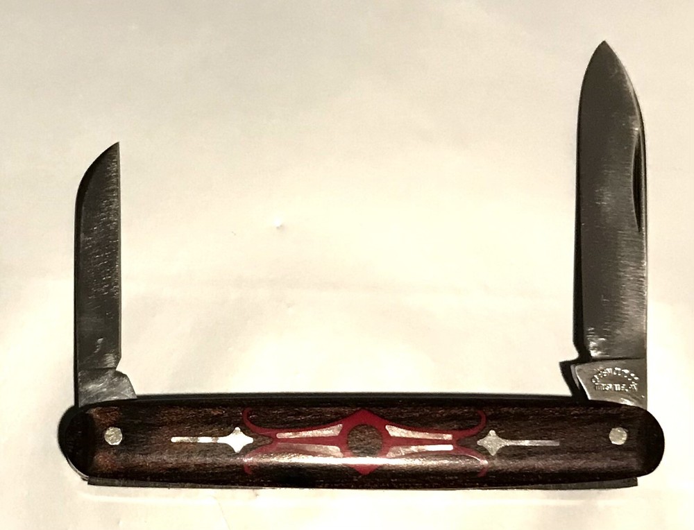 Schatt & Morgan by Queen Cutlery  USA 3-1/4”Closed 2 Blade MOP Inlay EUC