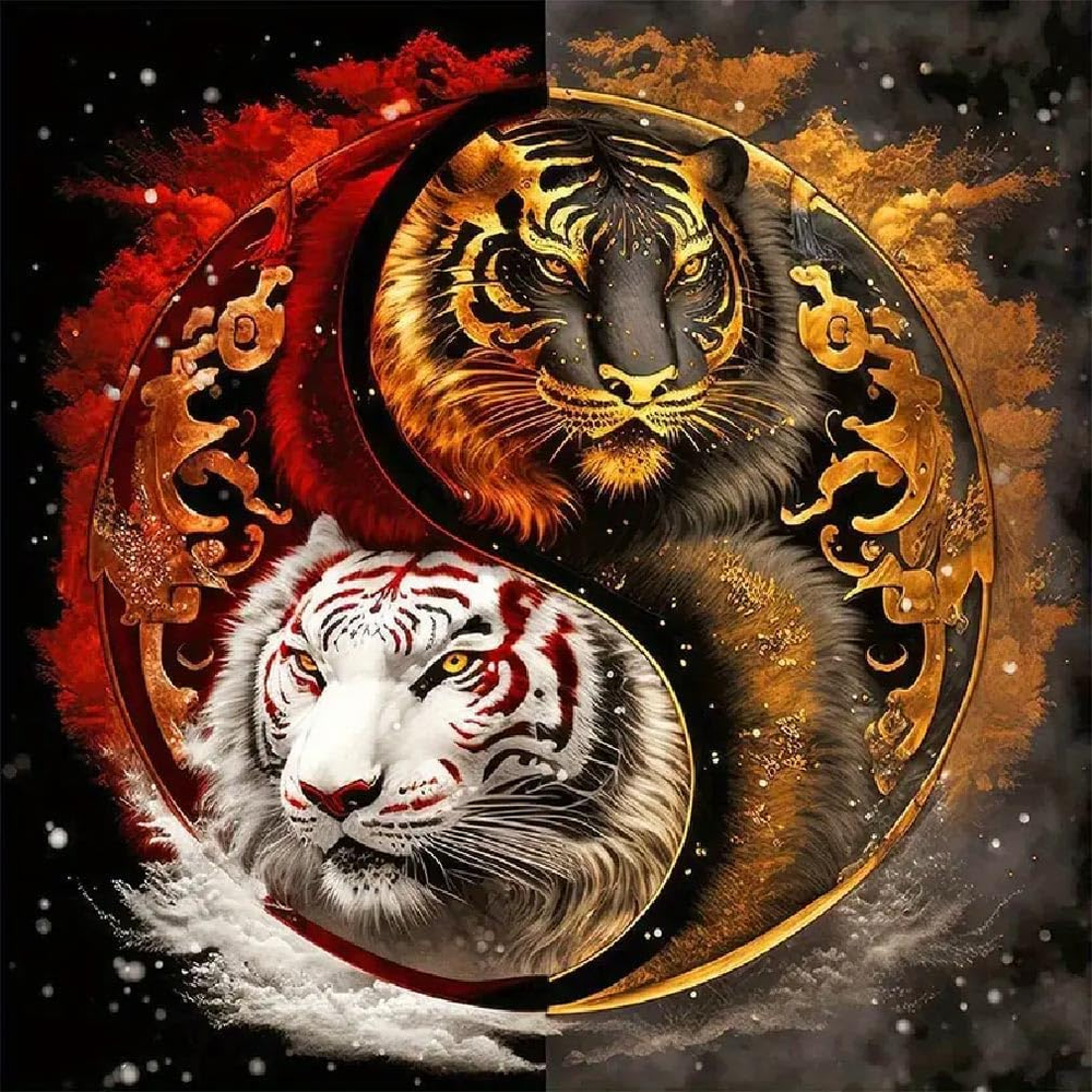 Tiger Diamond Painting Kits-Taichi Tiger Diamond Painting Kits for Adults,5D DIY