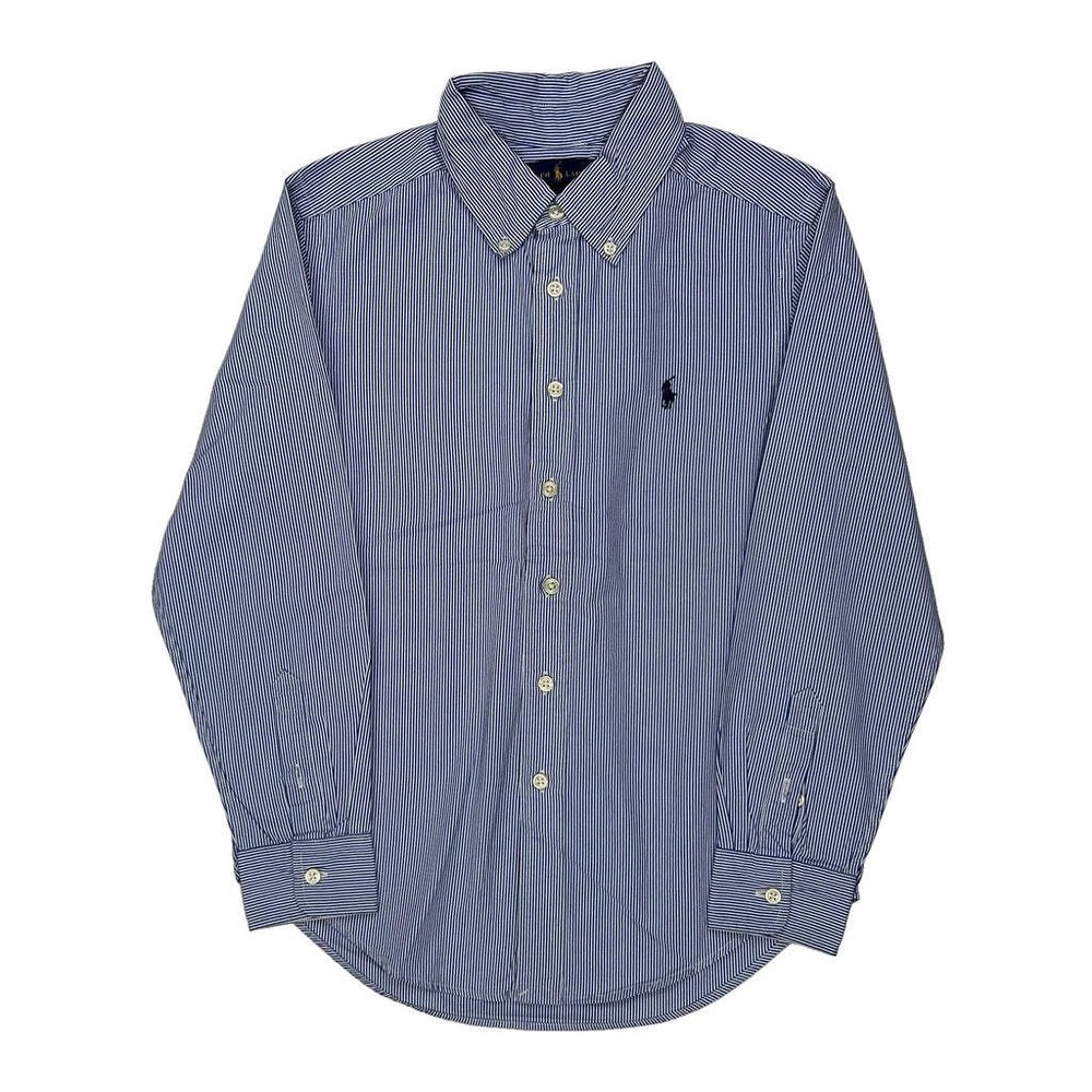 Age 10-12 Ralph Lauren Striped Shirt - Medium Blue Cotton