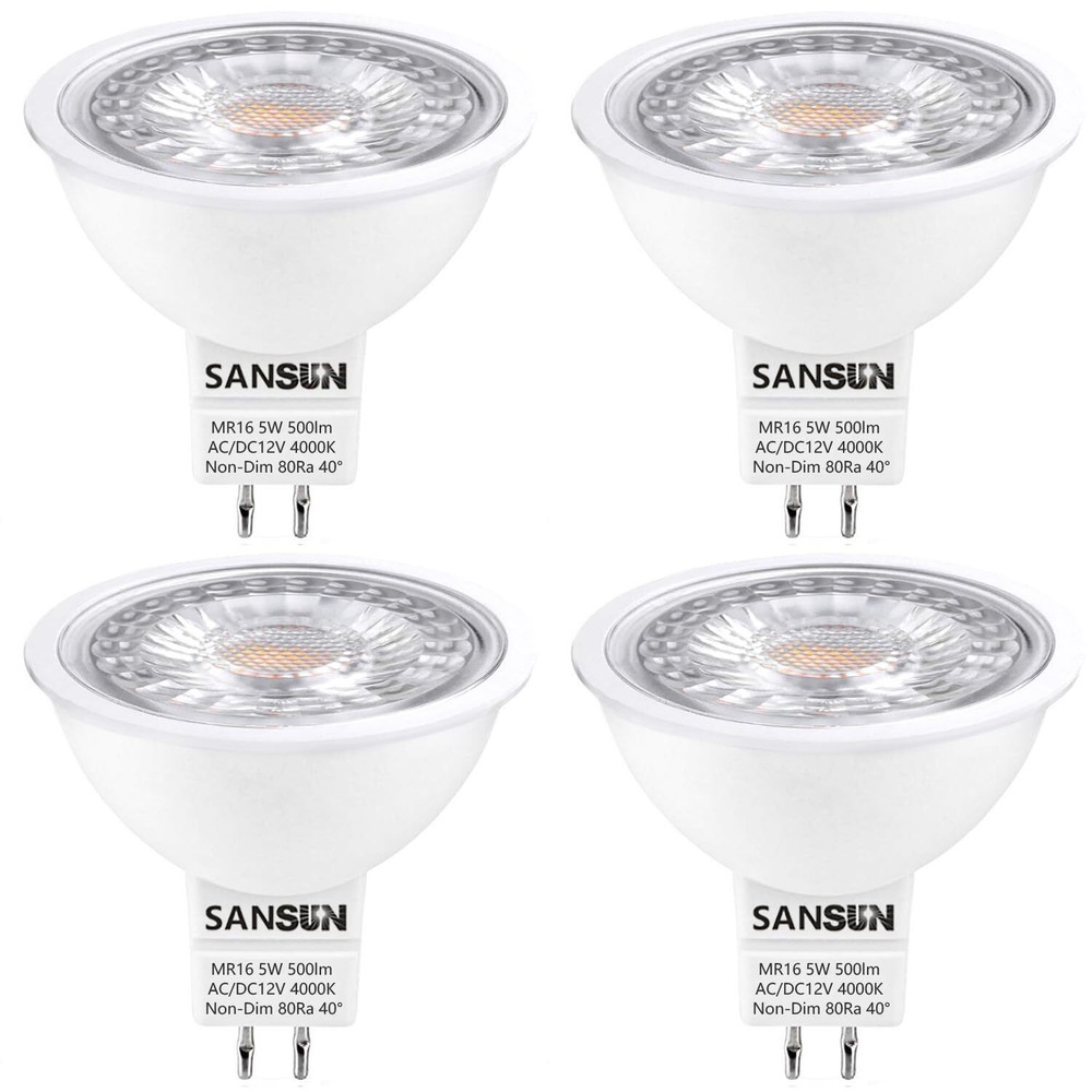 5W MR16 LED Landscape Light Bulbs, Low Voltage 12V 50W Halogen Replacement fo...