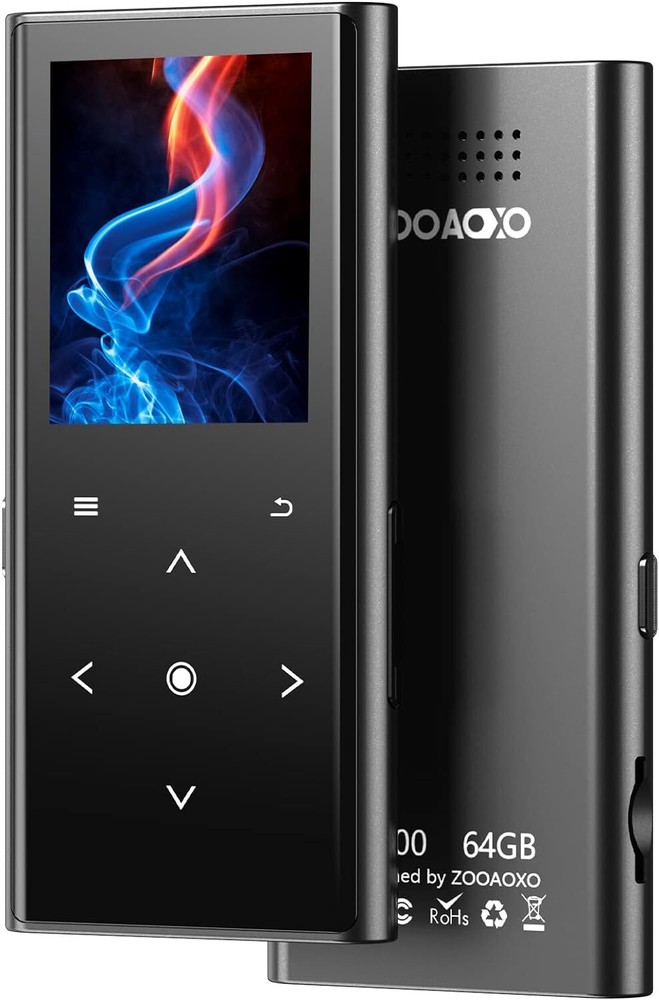64GB MP3 Player, ZOOAOXO Music Player with Bluetooth 5.2, 64GB, black