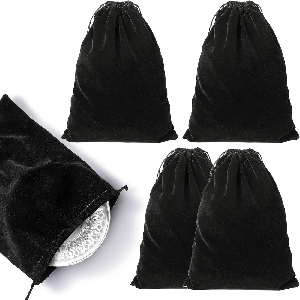 4 Pieces Silver Storage Bags anti Tarnish Cloth Bag for Silver Storage, Jewelry,