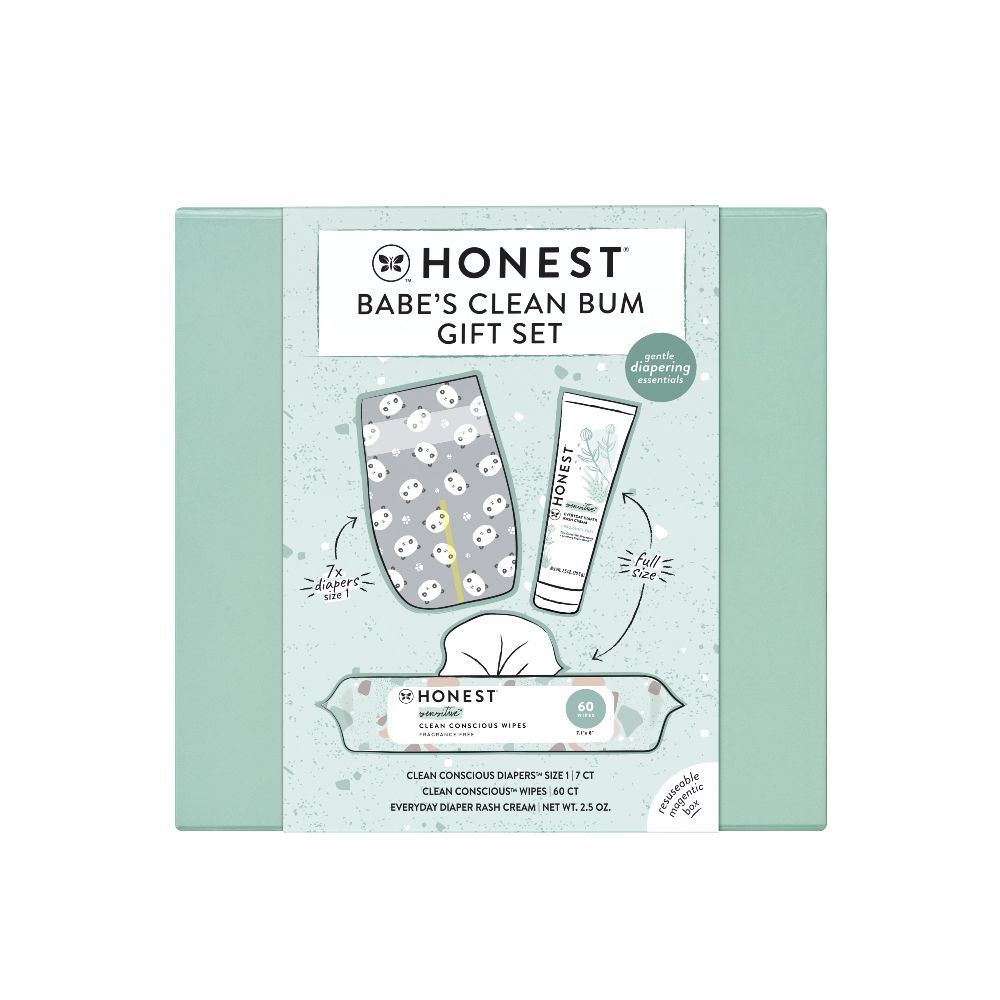 Babe's Clean Bum Infant Gift Set, Includes: Dipaers, Wipes, Diaper Rash Cream