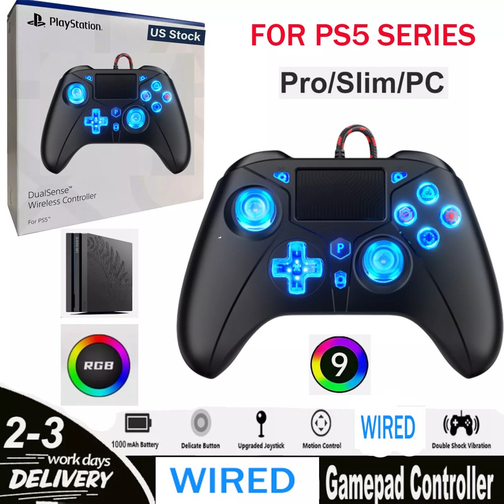 Wired Controller For PS4 PRO / PS5 PlayStation 5 Gamepad / PC / Slim DualSense