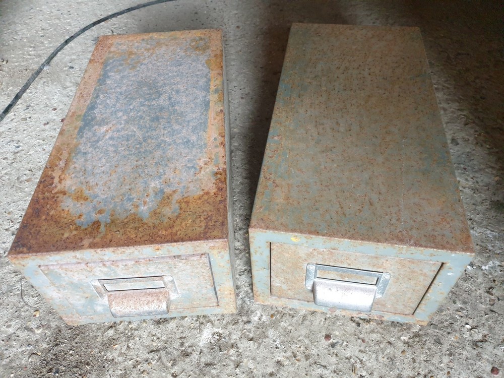 Vintage Bisley Workshop Roller Storage Drawers for Tools and Supplies  